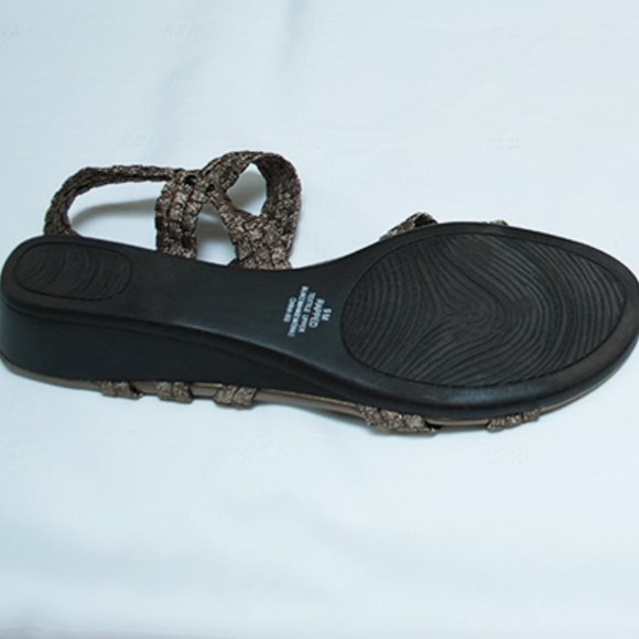 Gold Metallic Sandals with Stretchy Straps - Picture 6 of 6